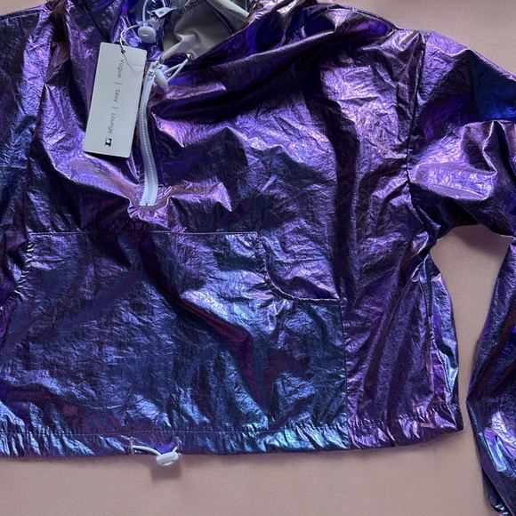 NWT Purple Metallic Cropped Wind Breaker - Picture 7 of 7